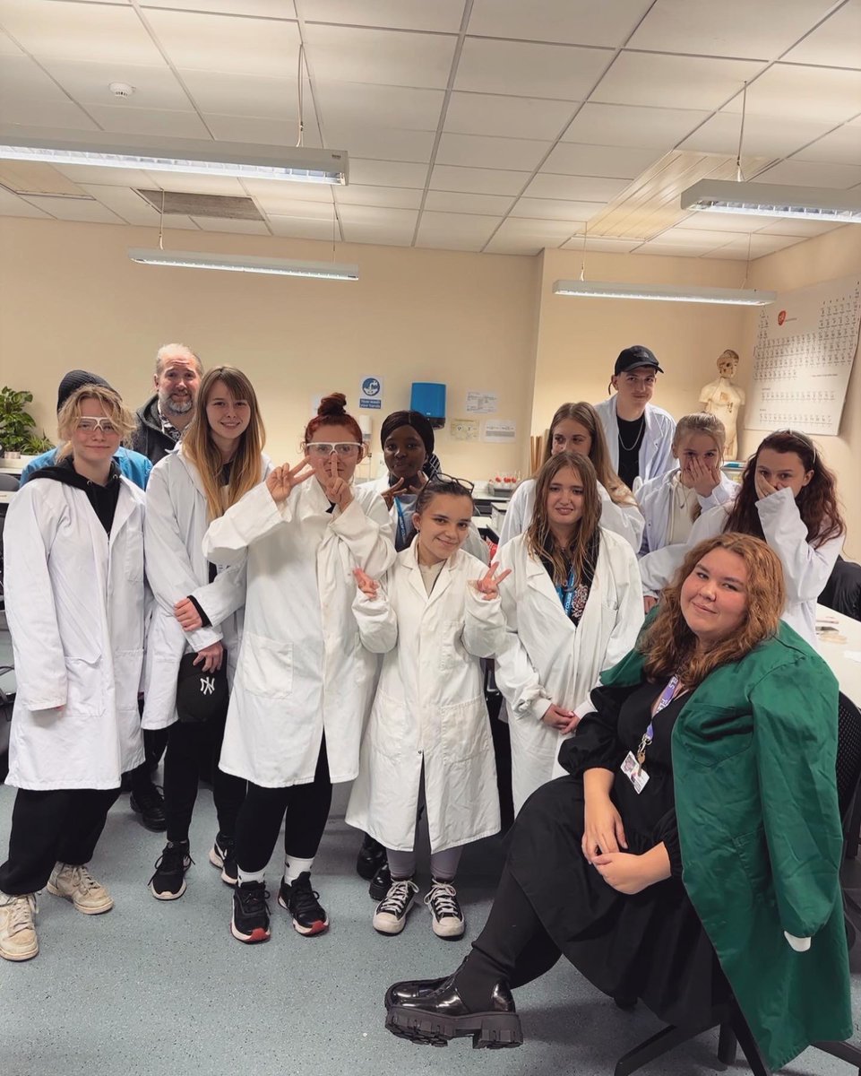 Today we were visited by level 1 childcare who were learning about #infectioncontrol. Thank you to Colin, our #labtechnician for planning and supporting this lesson. #crosscurricular learning