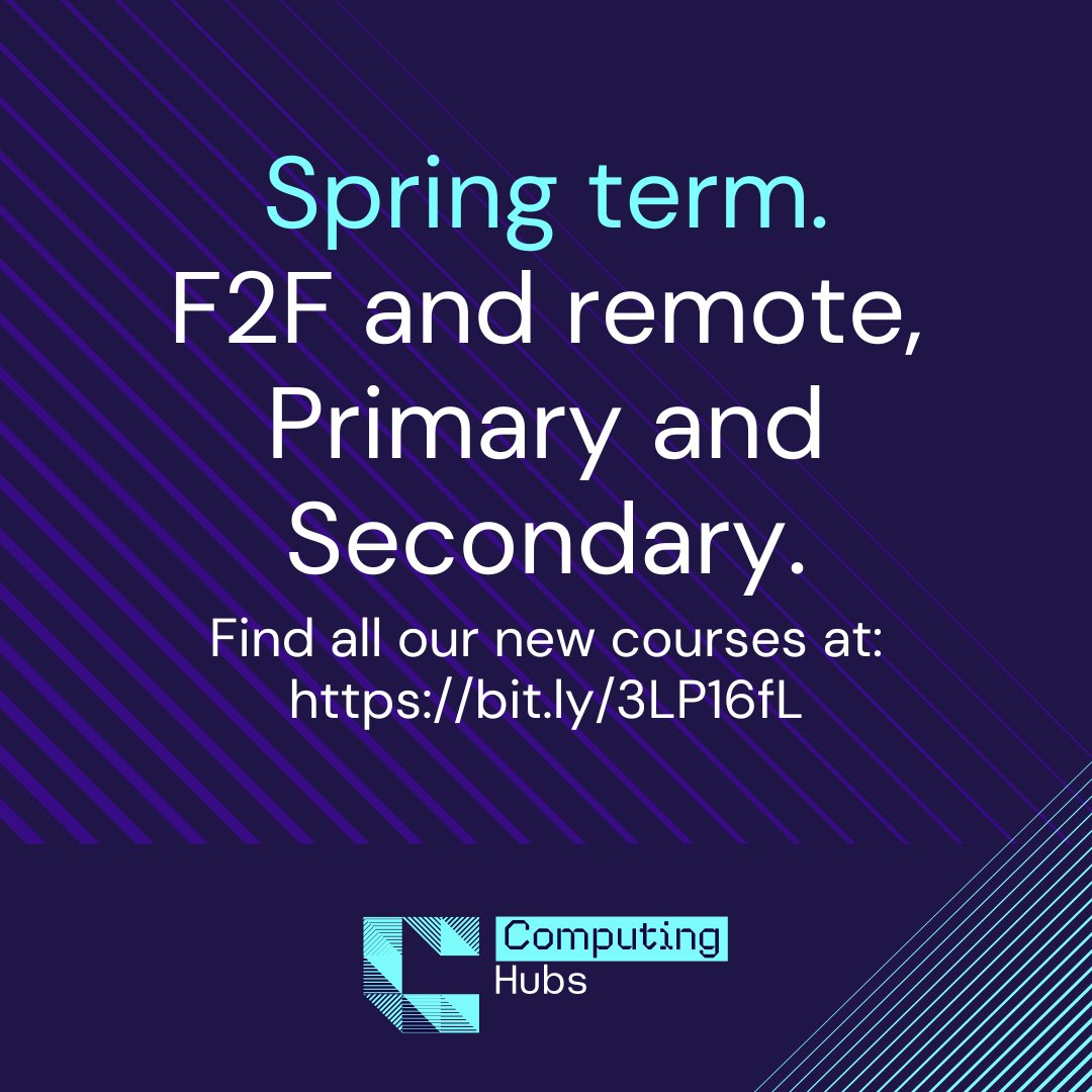 CompHubYorks's tweet image. 👋Lots of NEW courses scheduled for Spring 2024🌷 #primarycomputing #secondarycomputing #ncce

Book today, or email teachcomputing@rklt.co.uk with any support queries.

👉bit.ly/3LP16fL