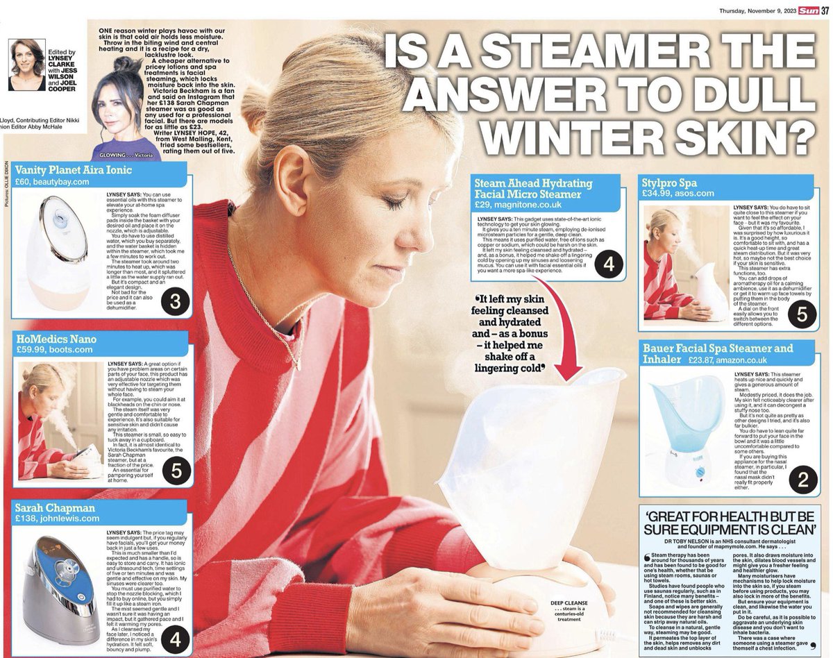 Facial steamers in todays <a href="/fabulousmag/">Fabulous</a> <a href="/thesun/">The Sun</a> 

#beauty #facesteaming