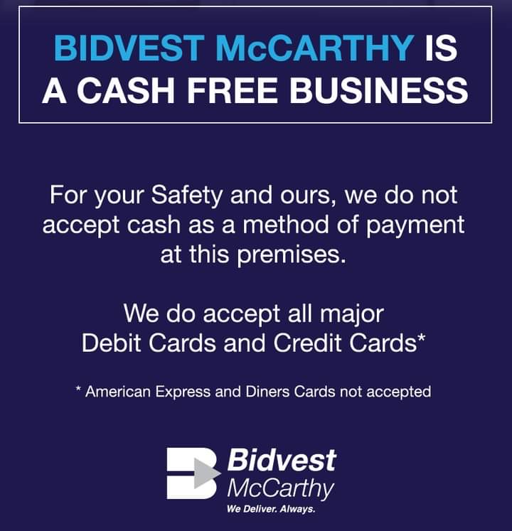 BidvestMRenault's tweet image. Safety first! 🌟 To safeguard the safety and well-being of everyone, we&apos;ve adopted a cashless payment policy at our premises. We gladly accept all major debit and credit cards to provide you with a secure and hassle-free payment experience. 💳🚫

#PassionForLife #ThinkSafety