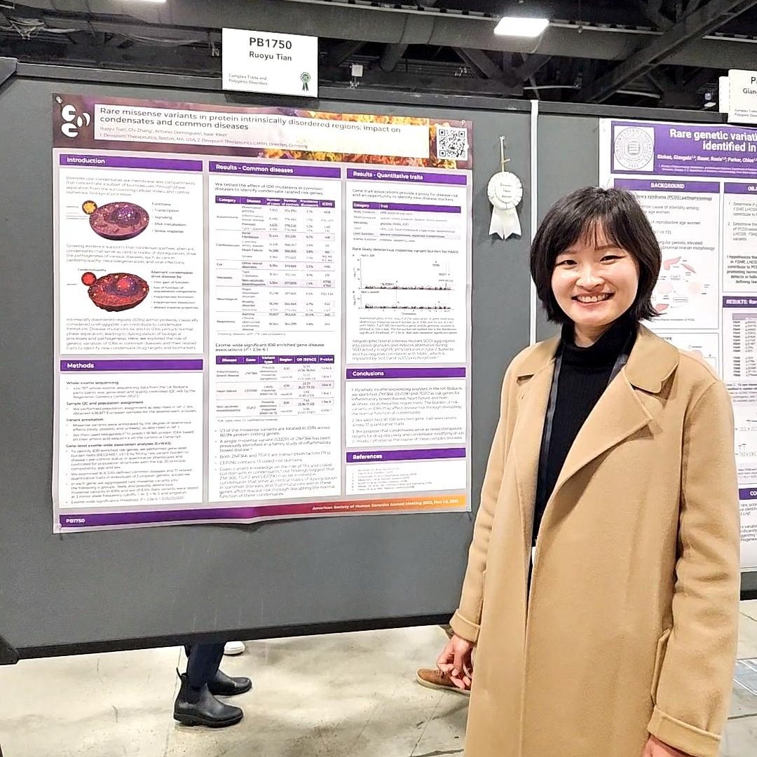 At last week’s annual <a href="/GeneticsSociety/">ASHG</a> meeting, Dewpoint scientist <a href="/Ruoyu_Tian/">Ruoyu Tian</a> shared our advances in identifying the role of #condensates in common diseases and their related traits. #ASHG23
See the Reviewers’ Choice poster for more details:
dewpointx.com/rare-missense-…