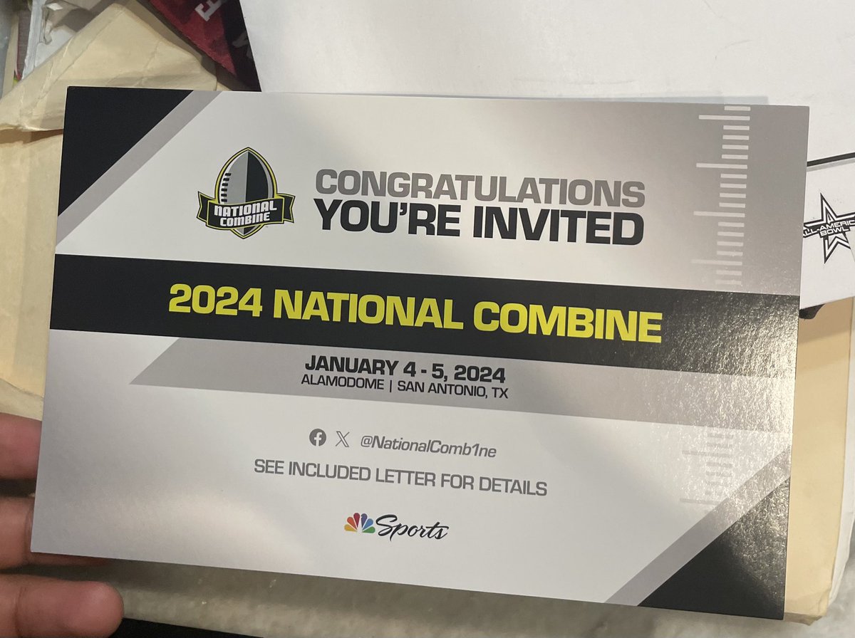 Blessed to say I have been invited to the National combine!! thanks you @NationalComb1ne for the recognition. @coachdhicks @coach_nich @PaetowFootball