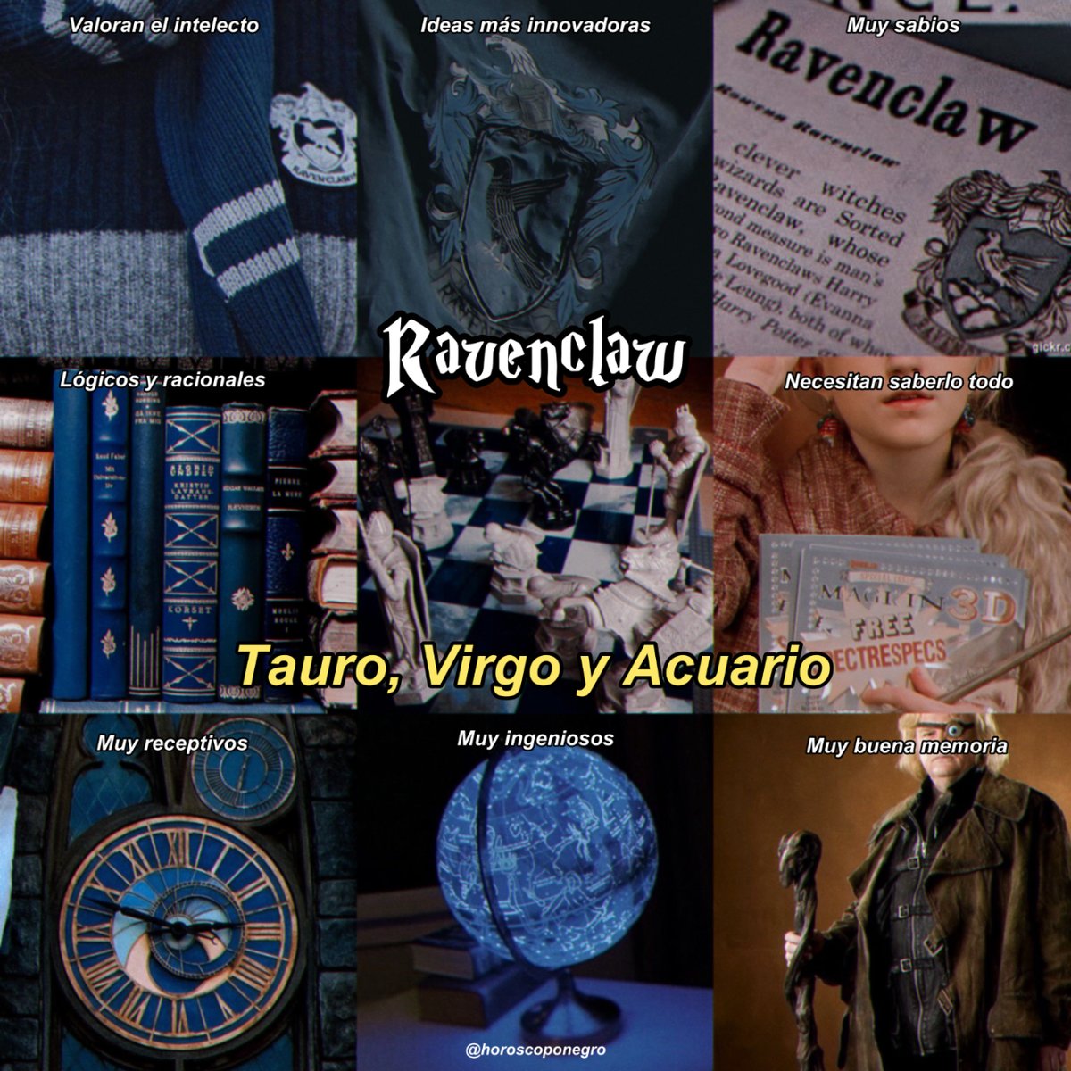 horoscoponegro's tweet image. ¿Qué casa de Hogwarts eres según tu signo del Zodiaco? 🔮✨