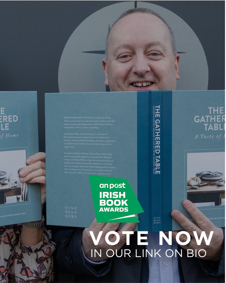 We're delighted that The Gathered Table Cookbook has been shortlisted for Cookbook of the Year in the @AnPostIBAS 📚 We'd really appreciate you taking a moment to vote for us – polls close today! irishbookawards.ie/vote/ @marky01