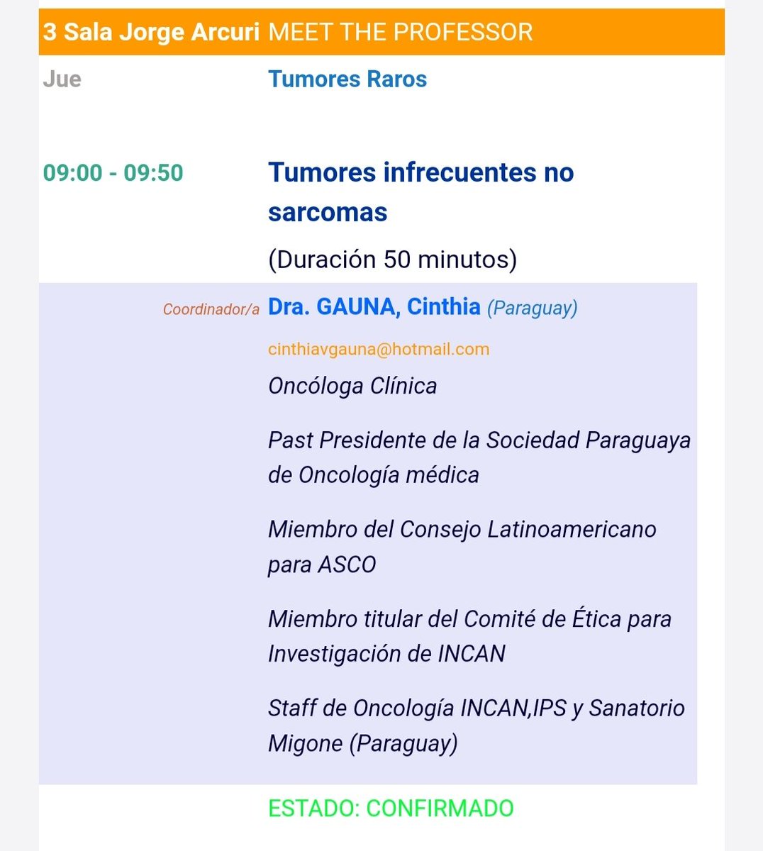 Gracias a la #AAOC por la invitación  a formar  parte del XXVI Congreso Argentino de Oncología Médica , en especial al Dr Matías Chacón,su presidente. 🙌🇵🇾🇦🇷