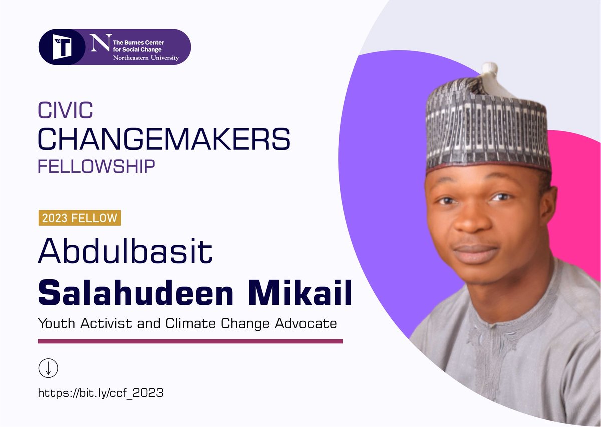 @AkinrelereSund2 @SalemiSchool @TapNitiative @Malala @yawazobiafm @temiokomi @EmekaOkoye @NonyeWrites @dheenylkhair @MrSomoye @GlblCtzn @sir_deeda 6. Abdulbasit Mikail, @AbdulbasitSMik1 is an advocate of youth inclusion & climate change

Abdulbasit serves as Youth Advisory Council Member of @ComicReliefUS. He uses data & stories to advocate for the underrepresented people

#CCF2023 #CivicChangemakers bit.ly/ccf_2023