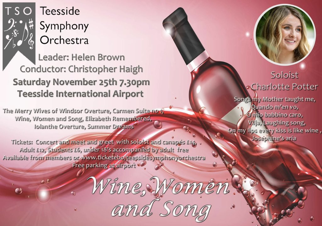 So looking forward to performing with Teesside Symphony Orchestra at @TeesAirport on 25/11/23 ✈️🎶 What a fantastic venue, how exciting! @BenHouchen #concert #soprano #symphonyorchestra #teesside #teessideairport