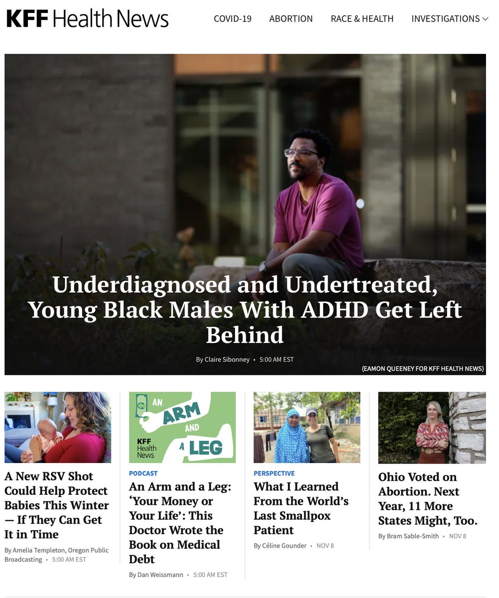 Wonderful to see this important health #equity issue of #disparities in #ADHD diagnosis and treatment being highlighted in today's lead story by <a href="/KFFHealthNews/">KFF Health News</a>. <a href="/ClaireSibonney/">Claire Sibonney</a> <a href="/Eric_hhy/">Eric Hengyu Hu, PhD</a> @UAlbanySPH   kffhealthnews.org/news/article/b…