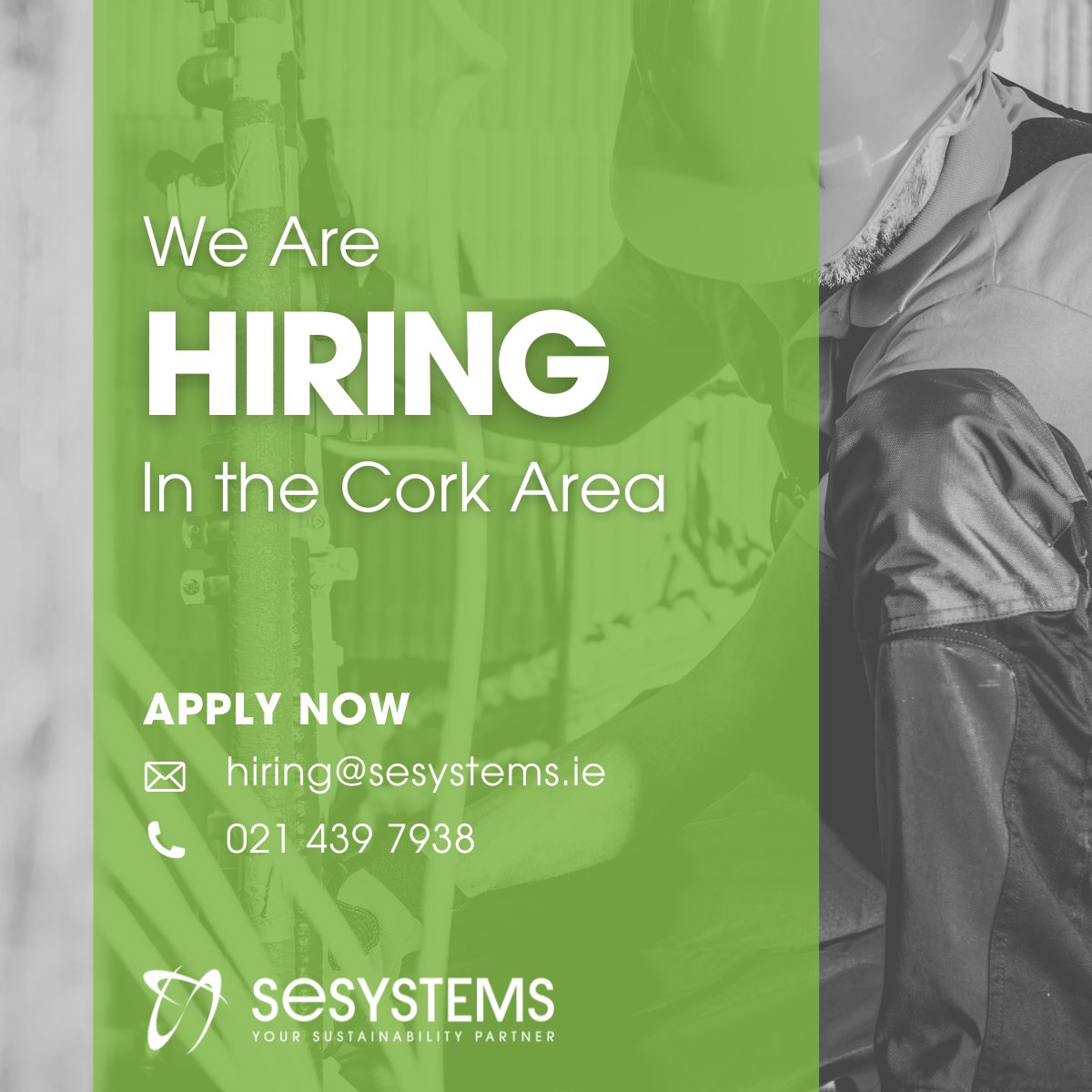 We are #hiring for a number of roles in the #Cork Area!

- Experienced #Solar PV Installers
- An experienced #Plumbers
- An experienced #Carpenters

Please send your CV to hiring@sesystems.ie or call us at (021) 439 7938 for more information.