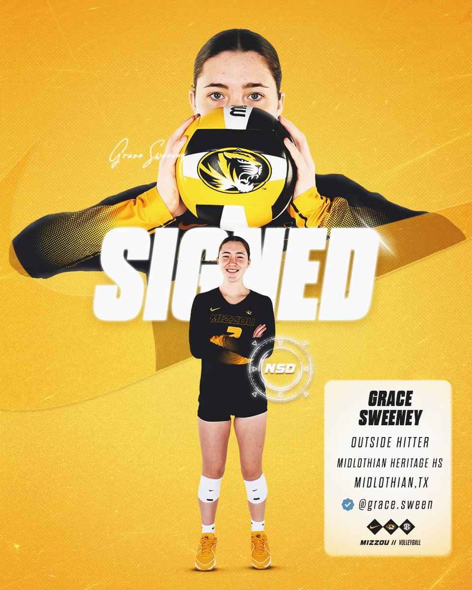 Tiger fans, we're pleased to announced our second signee!! ✍️ Welcome to Columbia, Grace Sweeney‼️ #MIZ🐯🏐