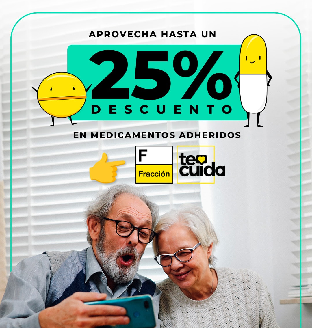 Suscribe tu medicamento de forma fácil y sencilla con nuestro programa de suscripción mensual Fracción Te Cuida! Aprovecha hasta un 25% de descuento en medicamentos adheridos.

Conoce todos los detalles y bases legales en fraccion.cl