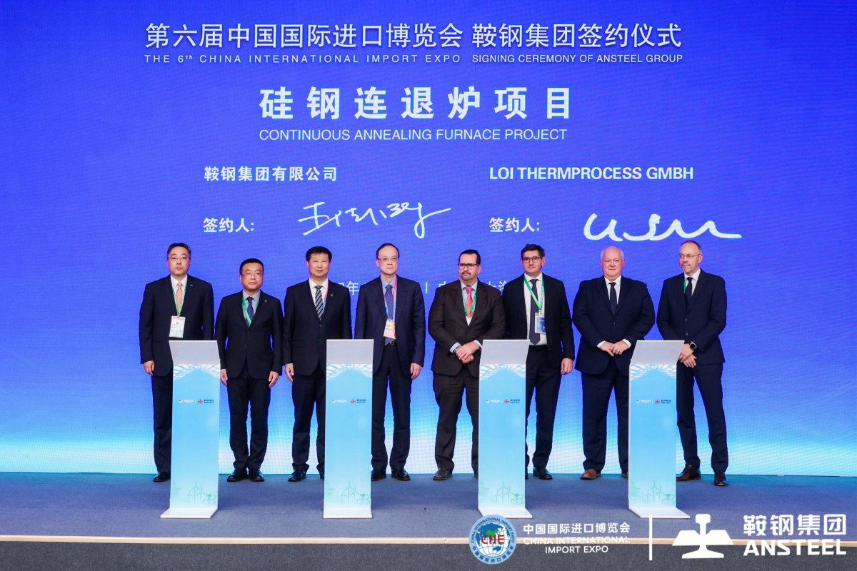 📢 New Annealing and Coating Line (ACL) for Ansteel Group to produce #ElectricalSteel ✍ Tenova LOI Thermprocess took part in the on-site signing ceremony with Ansteel Group during the 6th @ciieonline in Shanghai. Read more: loi.tenova.com/newsroom/lates… @Tenova