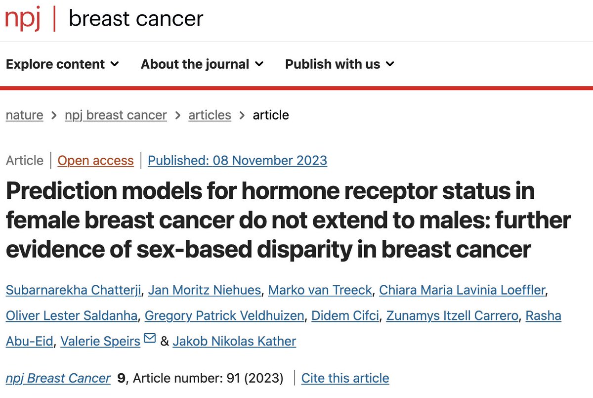 Jakob Nikolas Kather (@jnkath) on Twitter photo Very proud of <a href="/bonnieception/">Bonnie Chatterji</a> from <a href="/ProfValS/">Prof Val Speirs</a>'s group who just published her paper in <a href="/Nature_NPJ/">npj Journals</a> npj Breast Cancer 🤩. In her summer internship in my lab in 2023, she learned all about Deep Learning and performed this excellent study nature.com/articles/s4152… 🇪🇺 (1/2) Very proud of <a href="/bonnieception/">Bonnie Chatterji</a> from <a href="/ProfValS/">Prof Val Speirs</a>'s group who just published her paper in <a href="/Nature_NPJ/">npj Journals</a> npj Breast Cancer 🤩. In her summer internship in my lab in 2023, she learned all about Deep Learning and performed this excellent study nature.com/articles/s4152… 🇪🇺 (1/2)