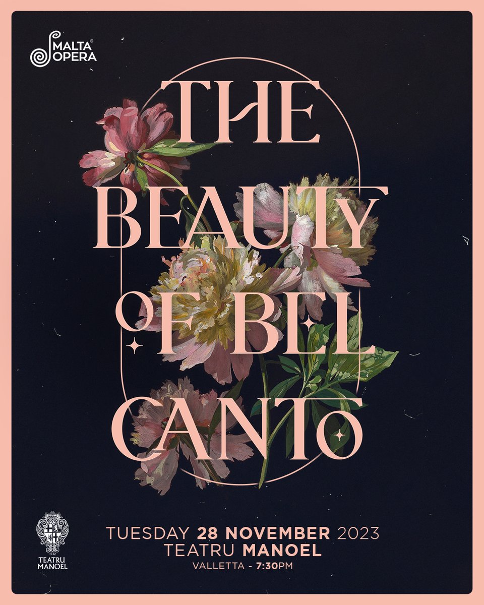 MaltaOpera's tweet image. Presenting THE BEAUTY OF BEL CANTO on TUES 28 NOV 2023, 7.30PM @teatrumanoel. Book now for our gala concert showcasing Sopranos #ClaireDebono &amp;amp; @NicolaSaidSop, Tenor #CliffZammitStevens, Baritone #CharlesButtigieg &amp;amp; pianist #MariaElenaFarrugia. Book: bit.ly/MaltaOperaBelC…