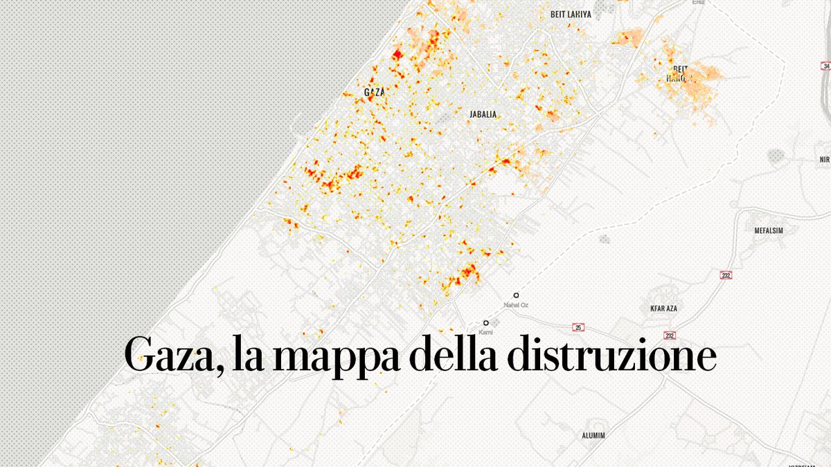 lab.repubblica.it/2023/attacco-g… Un mese di bombardamenti ha ridotto la Striscia in macerie e causato oltre 10mila vittime #Gaza di Laura Lucchini, Gabriella Colarusso e @DanieleRaineri @NenaDarling @gabriella_roux @MasaeAnalytics #MAPPA