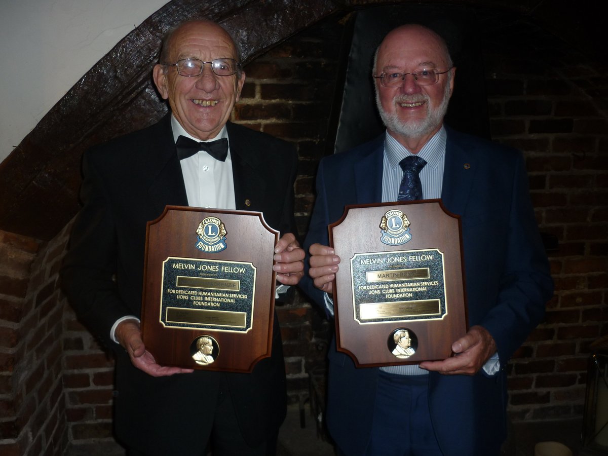 Two very fine Fellows!! Lion President, Martin(on right) & Lion Ken were presented with the Lions International Melvin Jones Award. Lions Clubs International recognizes outstanding individuals by bestowing an award that is named for its founder. Very well deserved!! #weserve