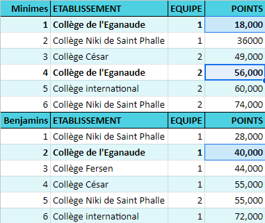 Well done to the runners who participated in the district cross-country race at Valbonne, with <a href="/Clg_Eganaude/">Collège l'Eganaude B</a> mixed Minime teams finishing 1st &amp; 4th (out of 15) and their mixed Benjamins finishing 2nd behind <a href="/Niki_St_Phalle/">CLG Niki St Phalle</a> 1st team