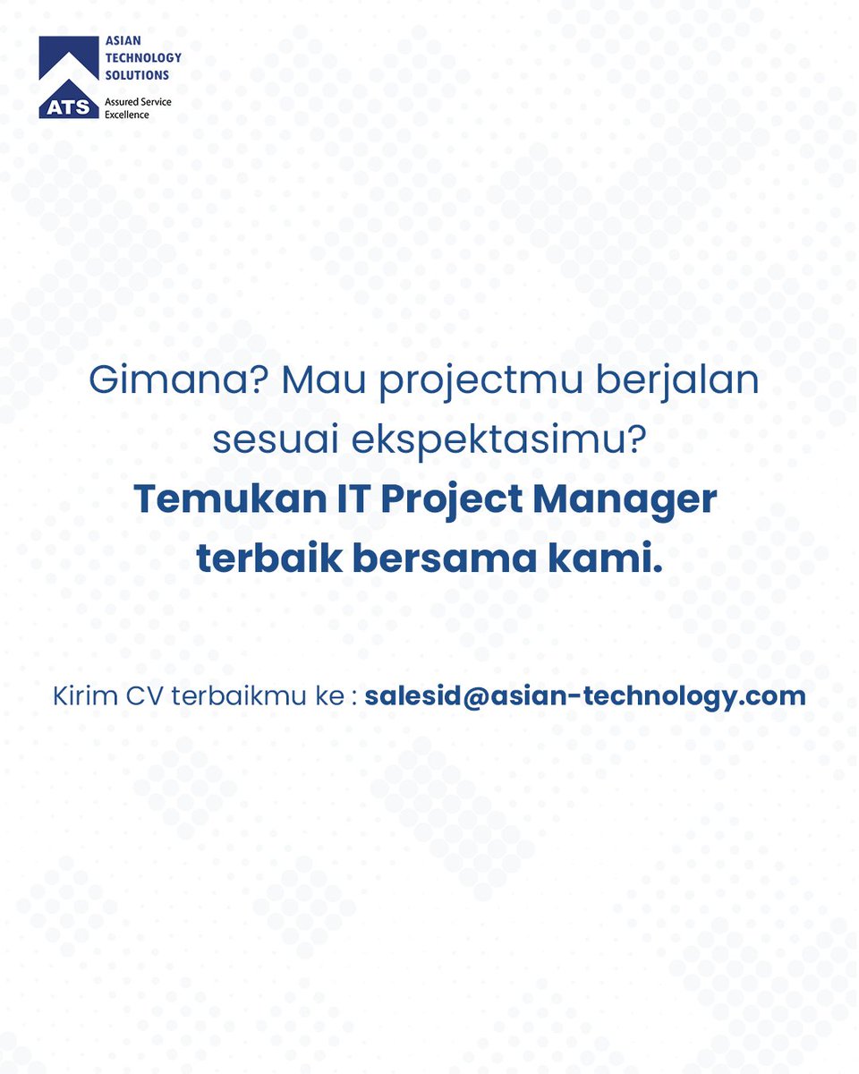 Asiatek_id's tweet image. Temukan Project Manager terbaikmu biar kamu terhindar dari project yang gagal👨🏻‍💻

#ITSolutions #ITConsulting #ITResource #ITServiceCompany #AsianTechnologySolutions #AsiatekSolusiIndonesia