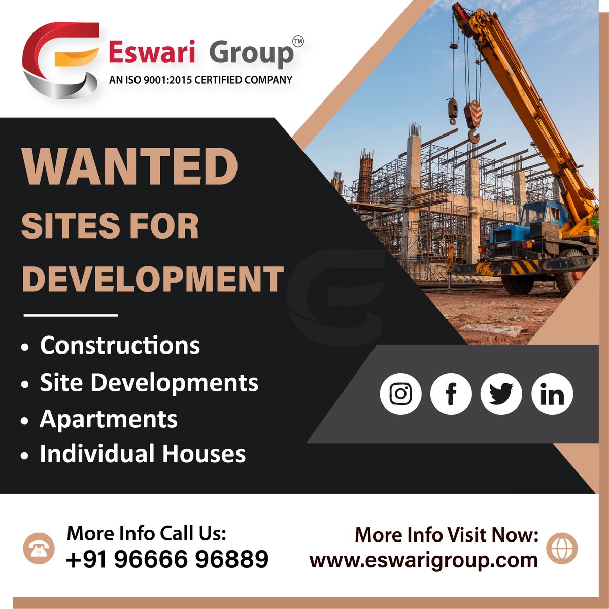 eswari_group's tweet photo. #ESWARIGROUP #Bestdevelopers decision-making process is key if you want to get profits whether it’s #land or #construction. Make your land turn to be used for your own purpose.
9666696889
Website:https://t.co/l5MHttk4yV
#WANTEDSITEFORDEVELOPMENT #sitedevelopers #developmentsite https://t.co/kvRJbOhmQt