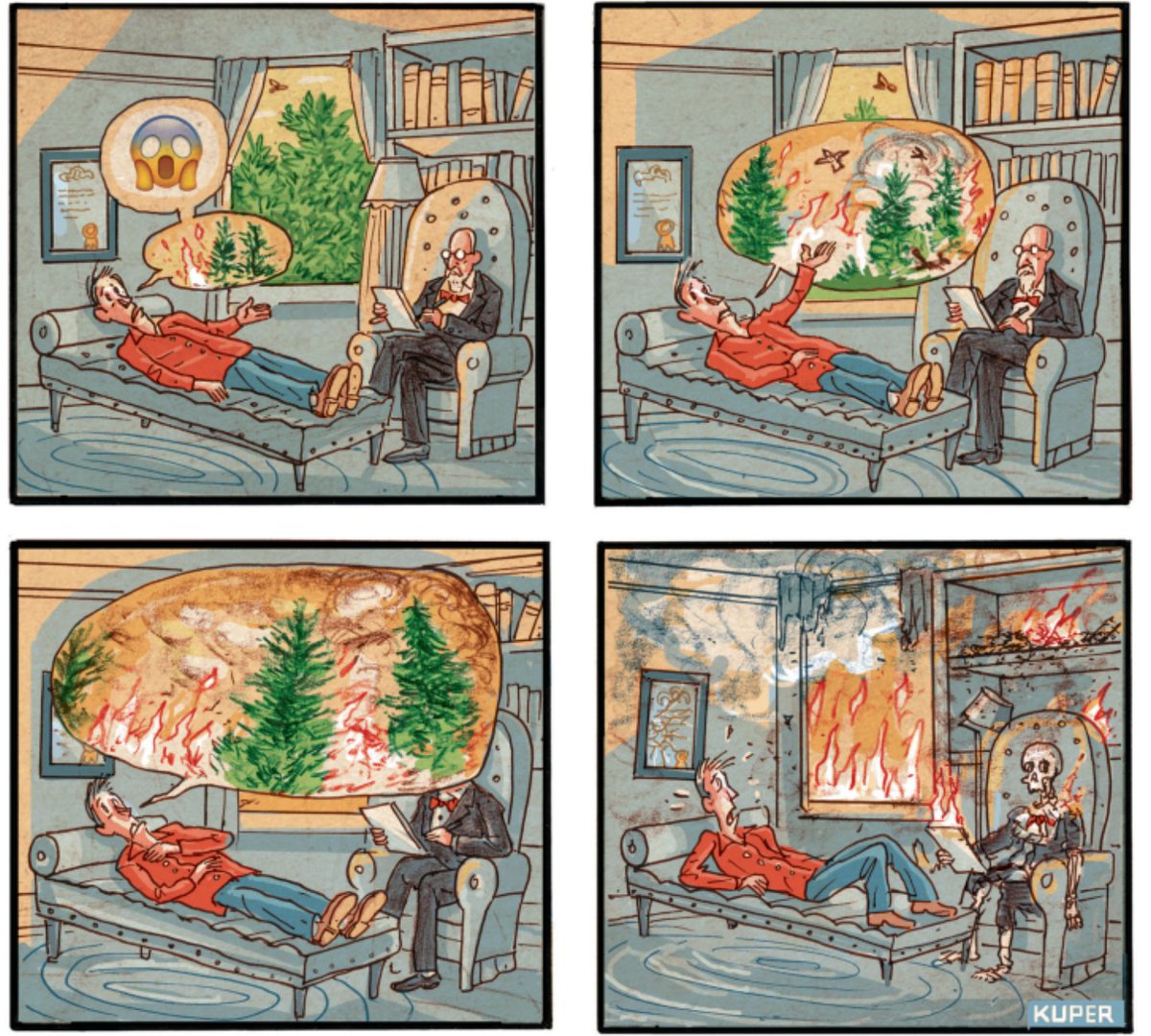 michelhenrion's tweet image. Cartoon de Peter Kuper #EcoDépression