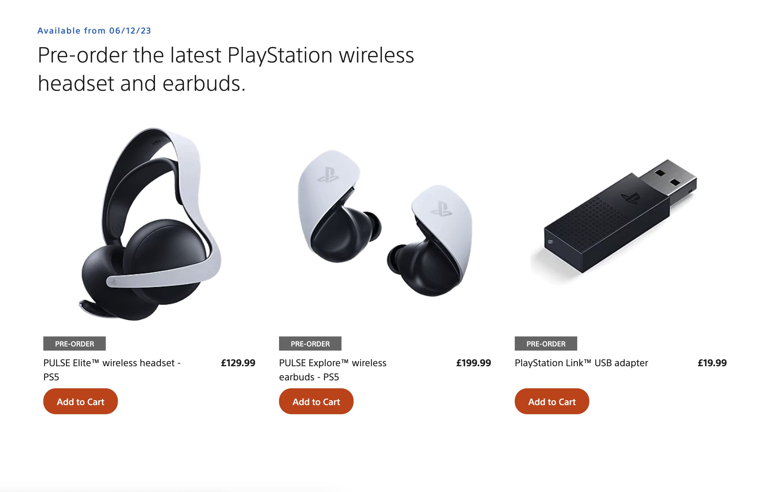 SpawnPoiint on X: Pre-orders are now live for the new PlayStation headset  and earbuds on PlayStation Direct. + PULSE Explore wireless earbuds =  December 6th + PULSE Elite wireless headset = February