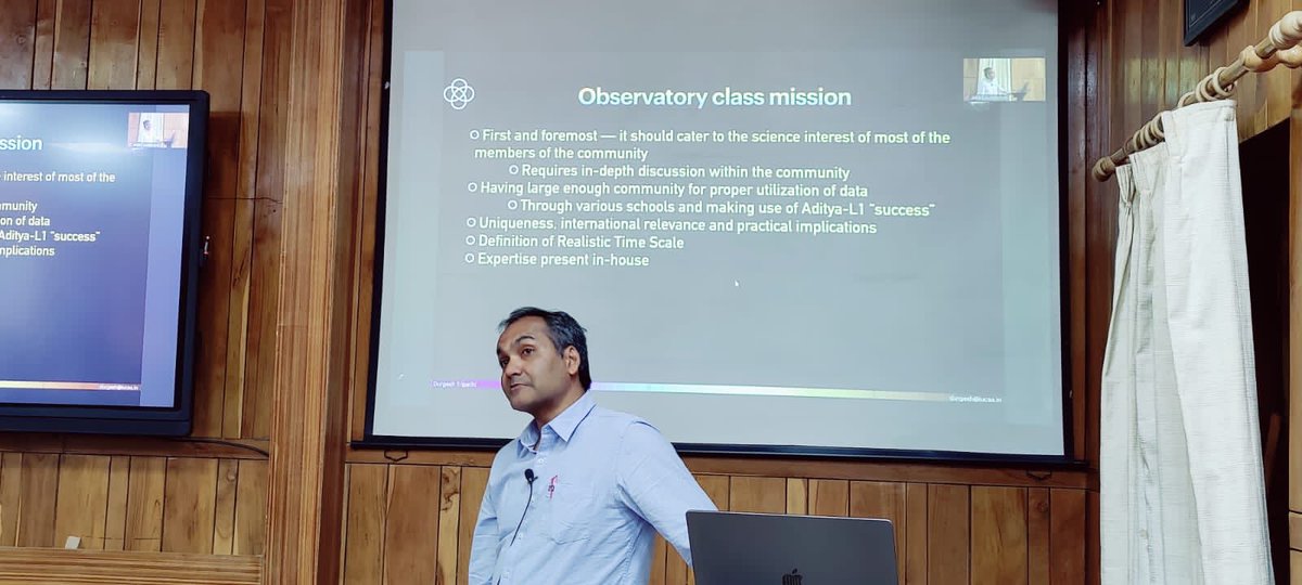 Made a presentation on the importance of next Observatory Class Mission for Solar Physics in the Beyond #AdityaL1 meeting ⁦<a href="/ARIESNainital/">ARIES</a>⁩