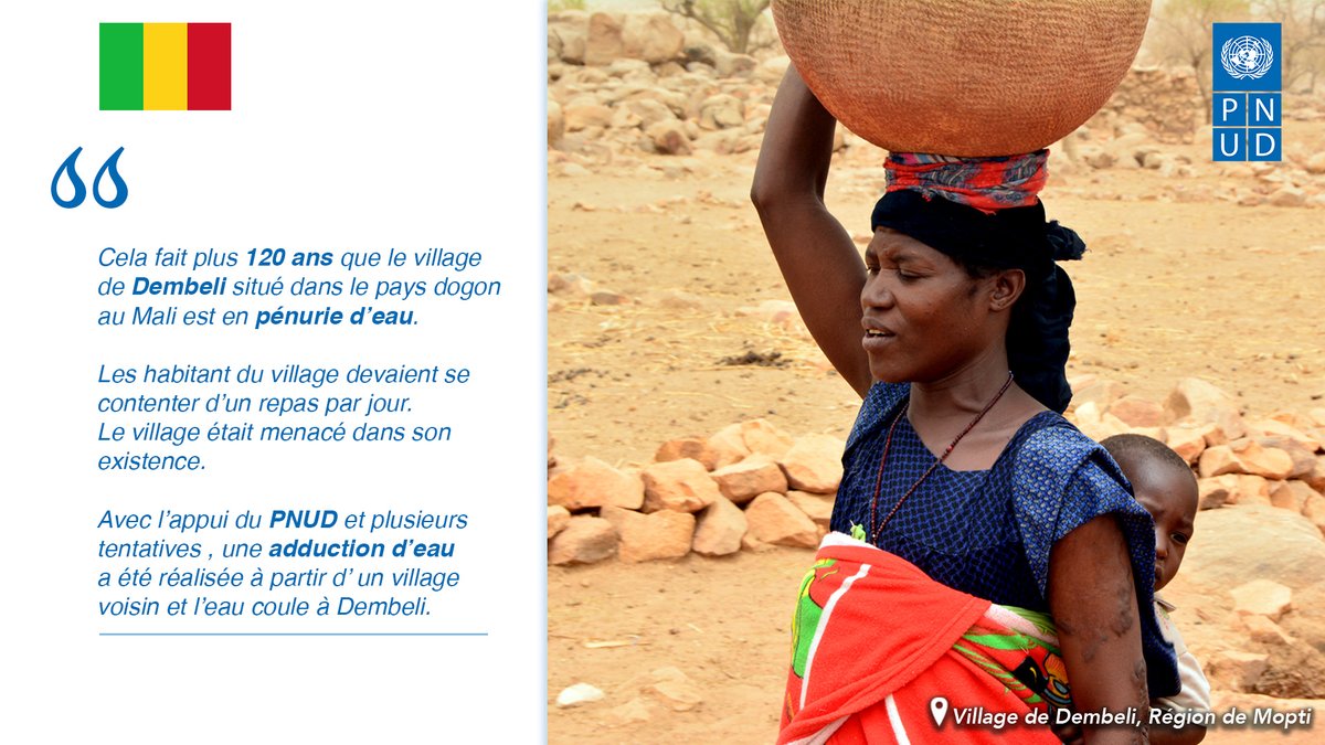 Depuis 120 ans les habitants du village de Dembeli, région de #Mopti 🇲🇱 étaient confrontés à un manque crucial d’eau 💧 indispensable pour la survie & leur développement.

📖Lisez l'histoire ici : pnudmali.medium.com/dembeli-le-vil…

#ForumSecuriteClimatique #Sahel #ThrivingSahel