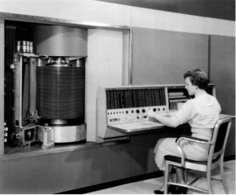 Dag Spicer (@dag_spicer) on Twitter photo CHM Milestones in Storage, 1956: First commercial hard drive shipped. The IBM Model 350 RAMAC stored the equivalent of 3.75 megabytes of data on 50 large disks, setting the pattern for all later hard drives. Dig deeper: tinyurl.com/mwzs83et <a href="/ComputerHistory/">Computer History Museum</a> #techhistory CHM Milestones in Storage, 1956: First commercial hard drive shipped. The IBM Model 350 RAMAC stored the equivalent of 3.75 megabytes of data on 50 large disks, setting the pattern for all later hard drives. Dig deeper: tinyurl.com/mwzs83et <a href="/ComputerHistory/">Computer History Museum</a> #techhistory