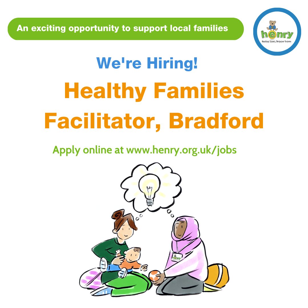 We are looking for a skilled and experienced Facilitator/Practitioner to support families in providing a healthy, happy start in life for babies and children in Bradford. To find out visit henry.org.uk/content/bradfo… #vacancy #bradford #charityjobs @pubhealthjobsuk