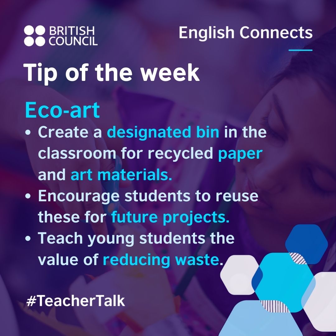 🌱✨ Small changes -big impact! Teach primary students to reduce waste with this easy and effective tip!
Instileco-consciousness in young minds🌿🎨

#ActivityOfTheWeek #TeacherTalk #TeachingEnglish #ManagingResources #GreenClassroom