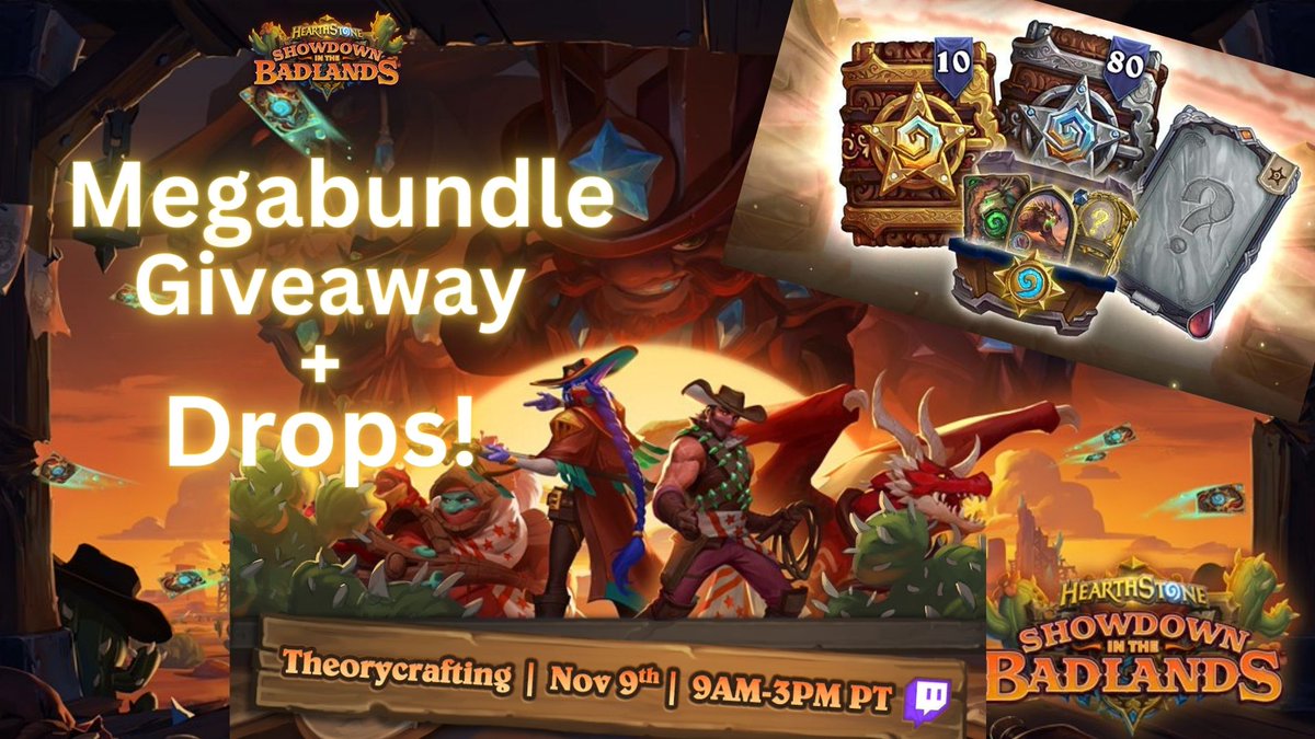 Hallo #Hearthstone Freunde!

Heute Abend steigt unser großer Theorycrafting Stream! Ein Highlander Deck jagd das nächste.

Zusätzlich Megabundle Verlosungen und Twitch Drops!
Danke an <a href="/PlayHearthstone/">Hearthstone</a> und speziell <a href="/Vysara/">Eli 🦖 *Vyraneer* 🌟</a> für diesen tollen Stream

Bis Später <3