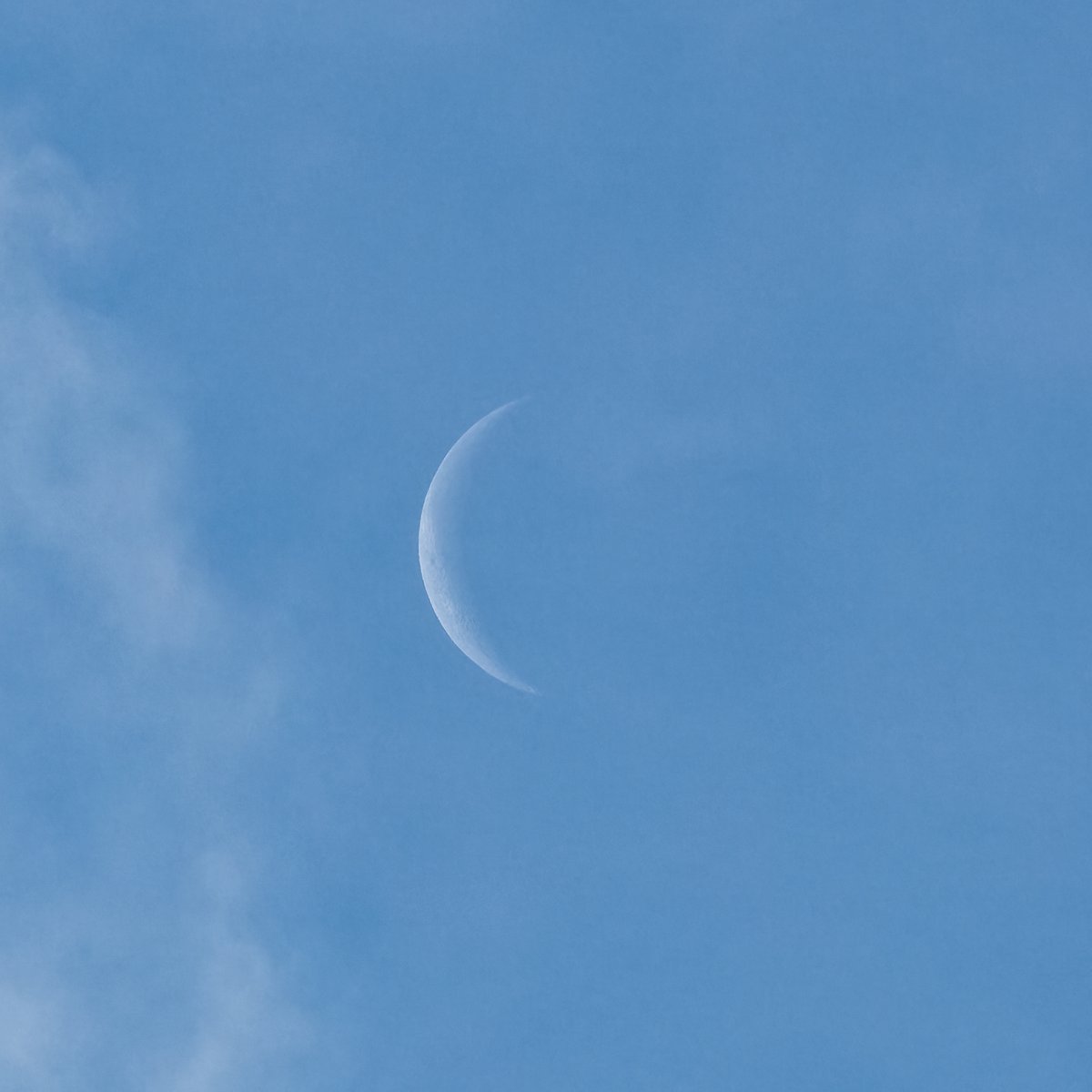 Gerade war der #Mond in einer Wolkenlücke zu sehen. Die #Venus ist gerade bedeckt. #Venusbedeckung. Warten auf die nächste Wolkenlücke und die Venus..
