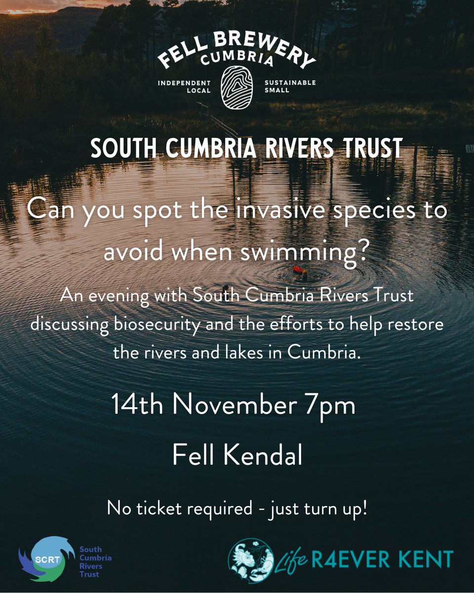 LIFE R4ever Kent (@lifer4everkent) on Twitter photo Can you spot the invasive species #INNS to avoid when #swimming? Join us for the evening at the <a href="/FellBrewery/">Fell Brewery</a> for a free talk to learn about methods of #biosecurity when #WildSwimming in our #LakeDistrict #rivers <a href="/LIFEprogramme/">LIFE Programme</a> <a href="/SCRiversTrust/">South Cumbria Rivers Trust</a> Can you spot the invasive species #INNS to avoid when #swimming? Join us for the evening at the <a href="/FellBrewery/">Fell Brewery</a> for a free talk to learn about methods of #biosecurity when #WildSwimming in our #LakeDistrict #rivers <a href="/LIFEprogramme/">LIFE Programme</a> <a href="/SCRiversTrust/">South Cumbria Rivers Trust</a>