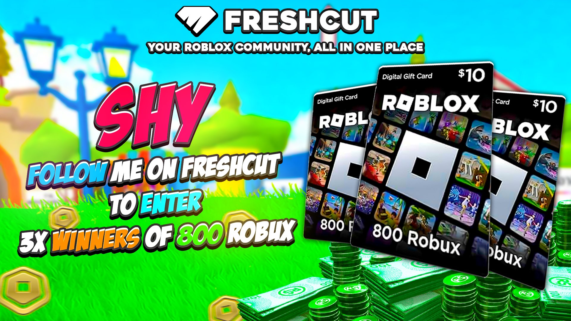 shy on X: 🥳 GIVEAWAY - 3X WINNERS OF 800 ROBUX! 🥳 To enter: 1