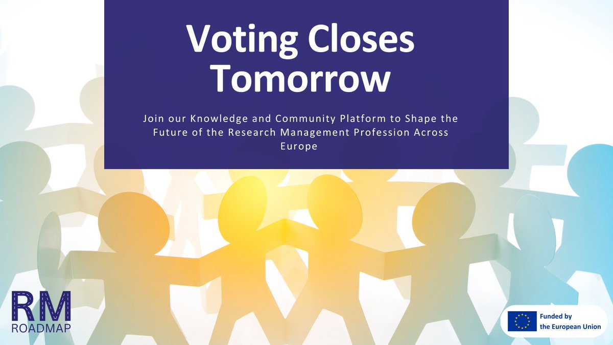 🗳️ Have You Cast Your Vote Yet?

✅❌ Indicate your support or opposition to your country's National Consensus document published in our Knowledge and Community Platform.

🛑 Voting closes tomorrow!

📝 Register to shape the Future of #ResearchManagement -
earma.org/roadmap/12563/…