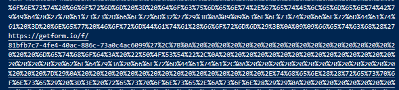 v0lundr_'s tweet image. TAs leveraging #getform for &quot;serverless&quot; phishing pages:

Email lure (New Order) -&amp;gt; .html attachment -&amp;gt; landing page -&amp;gt; getform creds harvesting