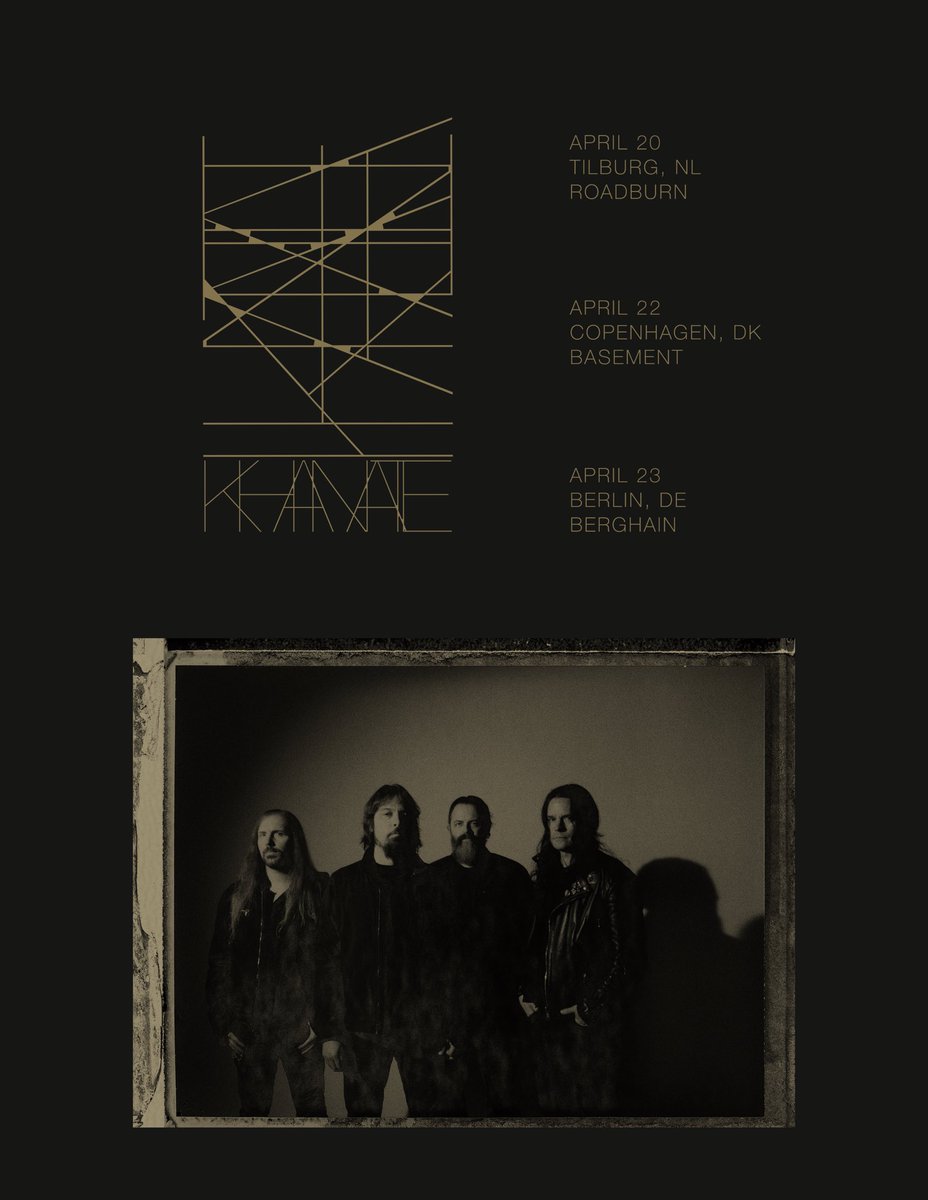 KHANATE add two concerts after @roadburnfest. No other concerts are currently being scheduled. April 20, 2024 Tilburg, NL - Roadburn  April 22, 2024 Copenhagen, DK - Basement April 23, 2024 Berlin, DE - Berghain (support : Caspar Brötzmann) Tickets khanateofficial.com/liveaktions