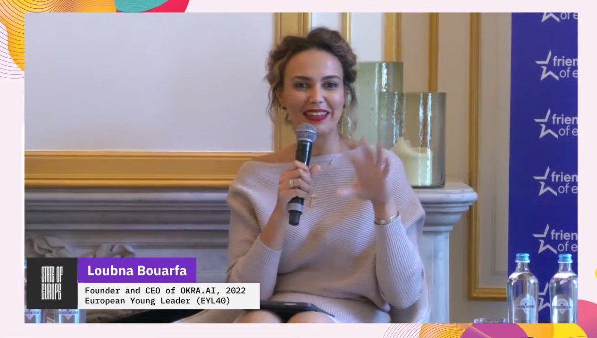 Friends of Europe (@friendsofeurope) on Twitter photo 👨🏻💻 We’ve all heard about the emergence of #AI. But what will it mean for our health?
💬 @LoubnaBouarfa, CEO and Founder <a href="/OKRATechAI/">OKRA Technologies</a>, is at our #StateOfEU roundtable to share her organisation’s approach to this question. 👨🏻💻 We’ve all heard about the emergence of #AI. But what will it mean for our health?
💬 @LoubnaBouarfa, CEO and Founder <a href="/OKRATechAI/">OKRA Technologies</a>, is at our #StateOfEU roundtable to share her organisation’s approach to this question.