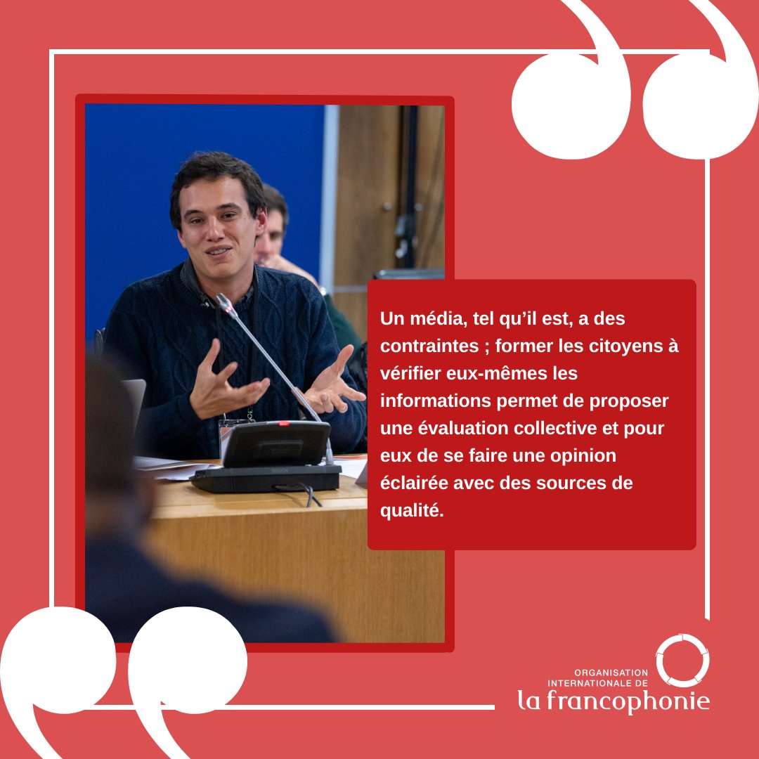 Invité à l'Atelier de valorisation des jumelages francophones de lutte contre la #désinformation, Basil Asti de <a href="/CaptainFact_io/">CaptainFact 🔎</a> explique pourquoi il faut former à la "vérification citoyenne".