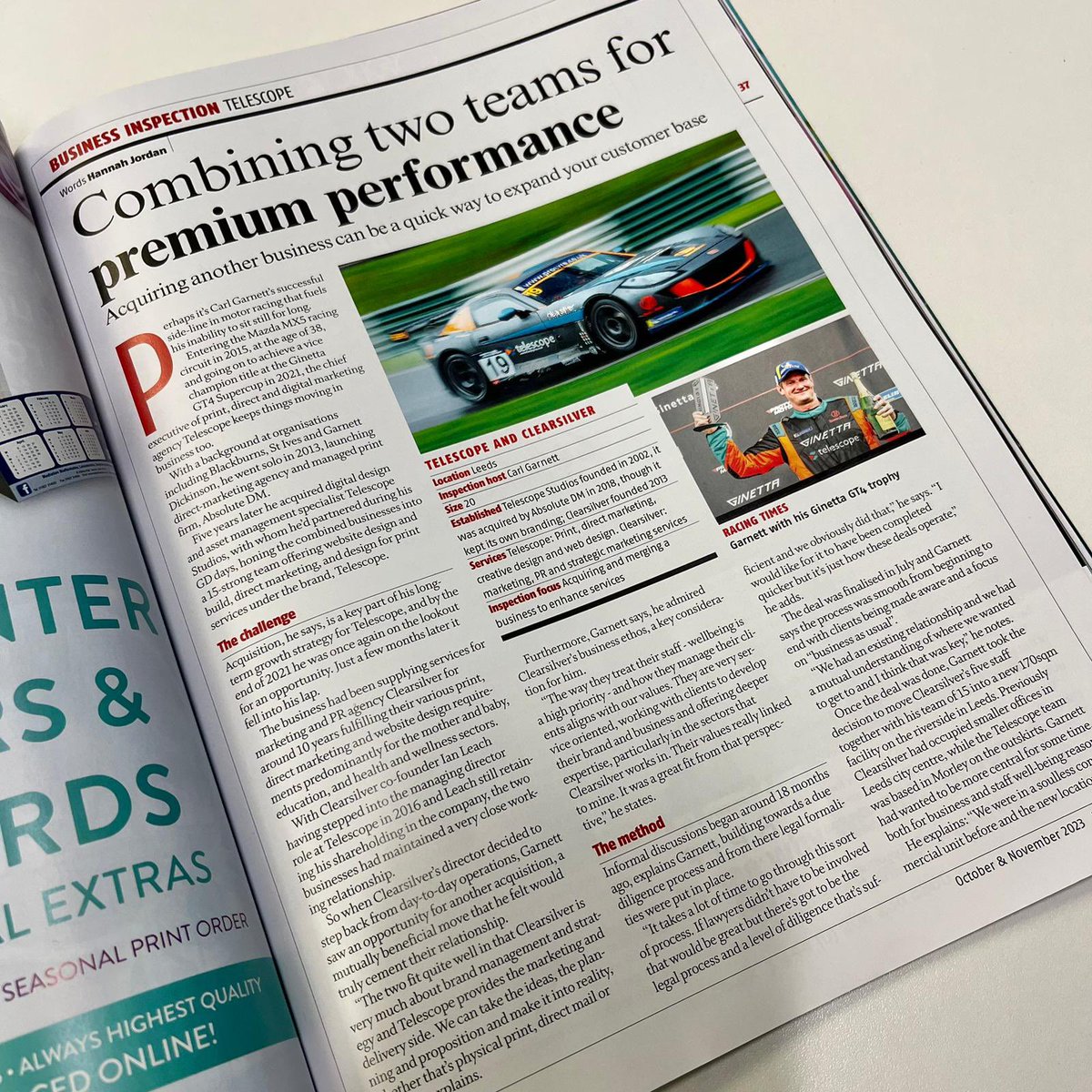 clearsilver's tweet image. The latest edition of @printweek features an exclusive interview with our CEO, @CarlGarnett.  It’s a great read, and covers everything from our acquisition by @teamtelescope, exciting future business plans, as well as the ethos behind what makes us great to work with, and for.