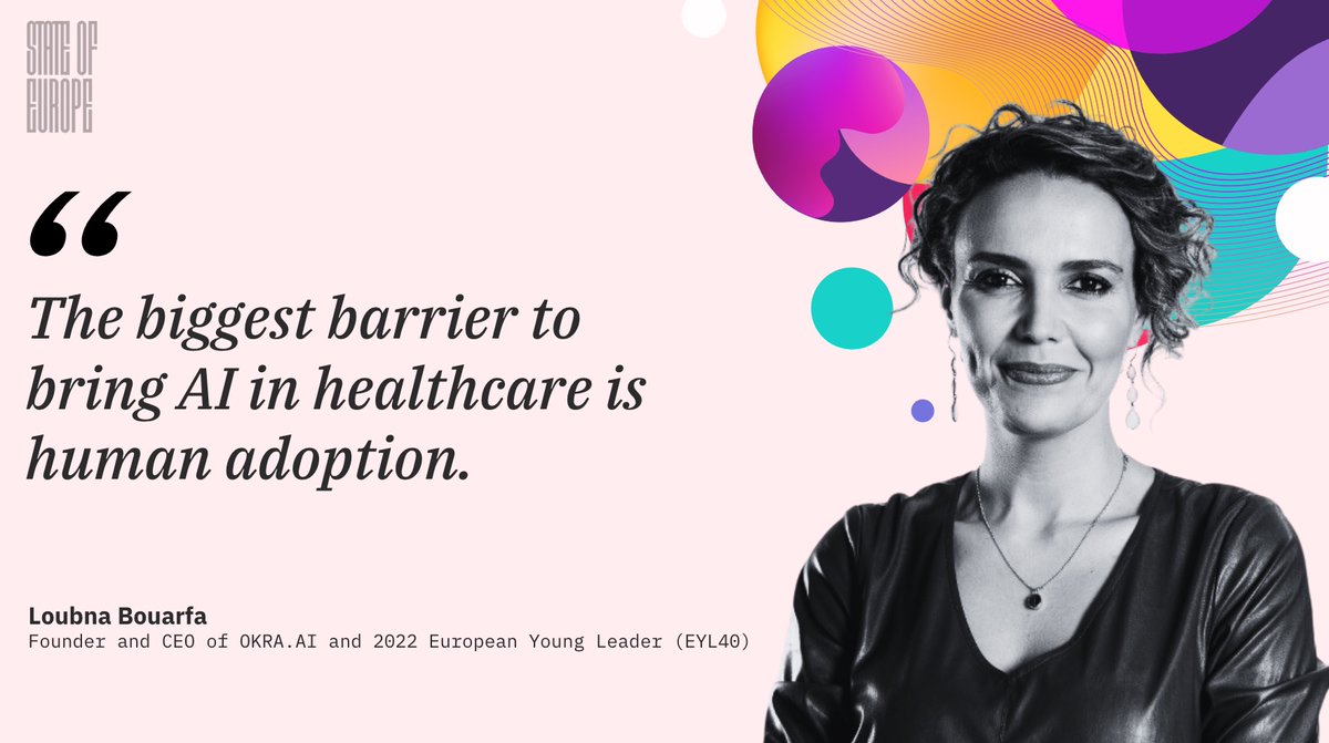 The technology to revolutionise healthcare is *already* out there.

Getting it to patients is another issue that needs to be overcome, stresses @LoubnaBouarfa from <a href="/OKRATechAI/">OKRA Technologies</a> at #StateOfEU. 👇