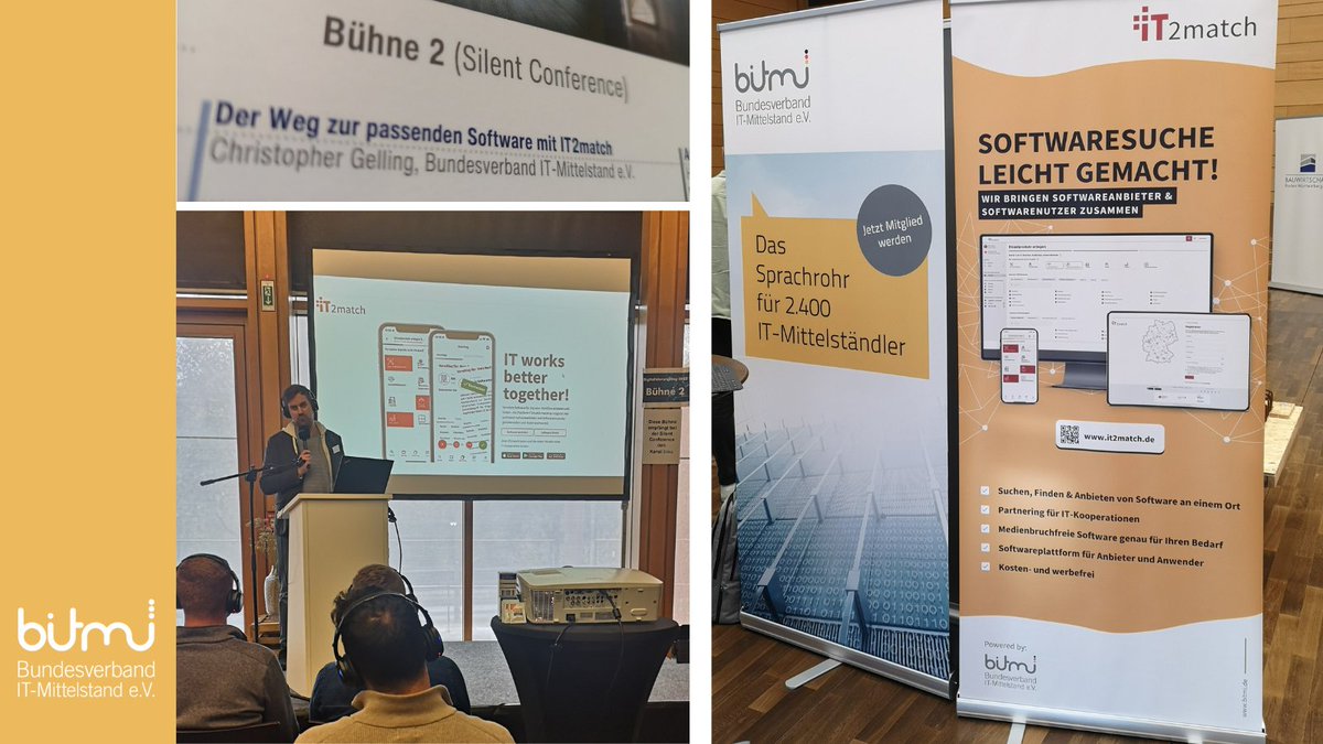 Danke an den #Digitalisierungstag der <a href="/BauwirtschaftBW/">Bauwirtschaft Baden-Württemberg e.V.</a> für die Einladung und die Bühne! Wir konnten Akteure der IT-Branche und der Bauwirtschaft für ein Matching mit #IT2match begeistern.👍