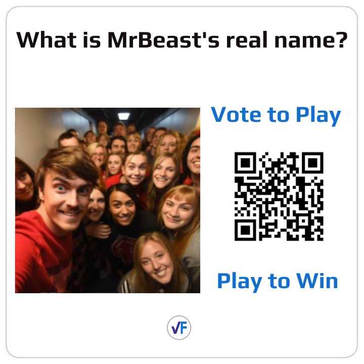 🎉 Treat yourself to a bundle of joy with VoteFrenzy!🕊️☮️

👉Poll Url : votefrenzy.page.link/3SyXBBPrN87Nni…

#MrBeast #MrBeastQuiz #MrBeastRealName #Youtubeinfluencer #influencermarketing #eventmarketing #JimmyDonaldson #JamesDonaldson #JimmyBeast #JamesBeast #destinationmarketing