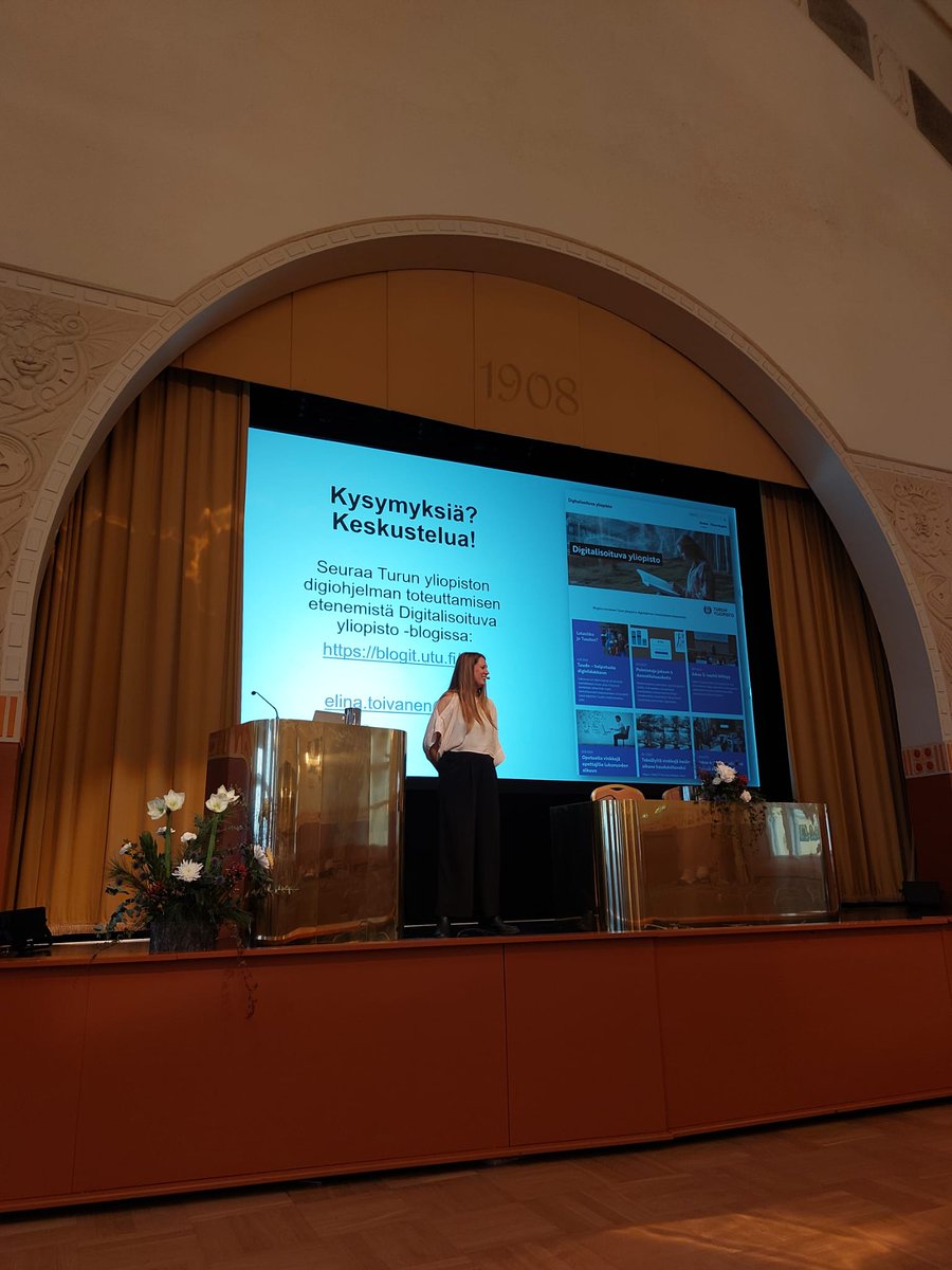 elinatoivanen's tweet photo. Korkeakoulujen IT-päivillä esittelemässä meidän @UniTurku SAFeen pohjautuvaa digiohjelman toteutusmalliamme #ITpäivät2023 Tuli mieleen, että vois täälläkin vinkata tuosta meidän https://t.co/Op9OXsFQi3 -blogistamme 😊 Kiitos kuvasta Piita Koivisto! https://t.co/eUJDP7fVeL