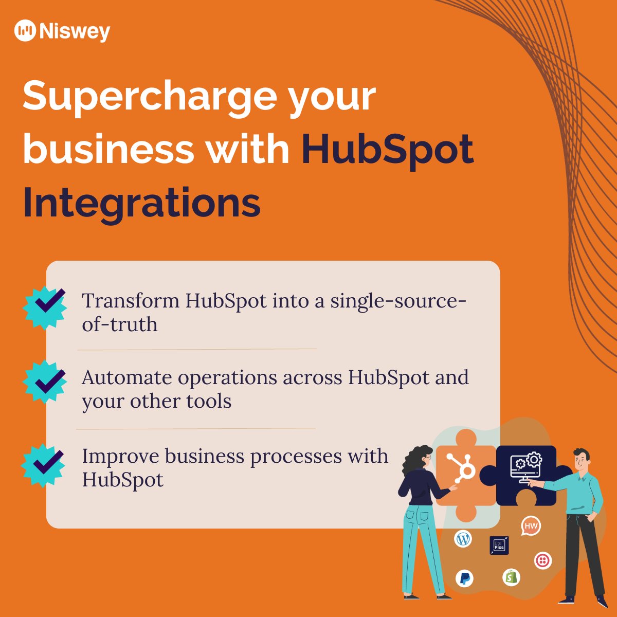 Niswey's tweet image. Unlock the power of #HubSpot integrations!
🚀 Simplify daily tasks, boost reporting efficiency, and automate routine work. 📈 Explore how integrating with HubSpot can be your key to smoother processes and impressive results. 🌐
#HubSpotIntegration
hubs.la/Q028j5Kd0