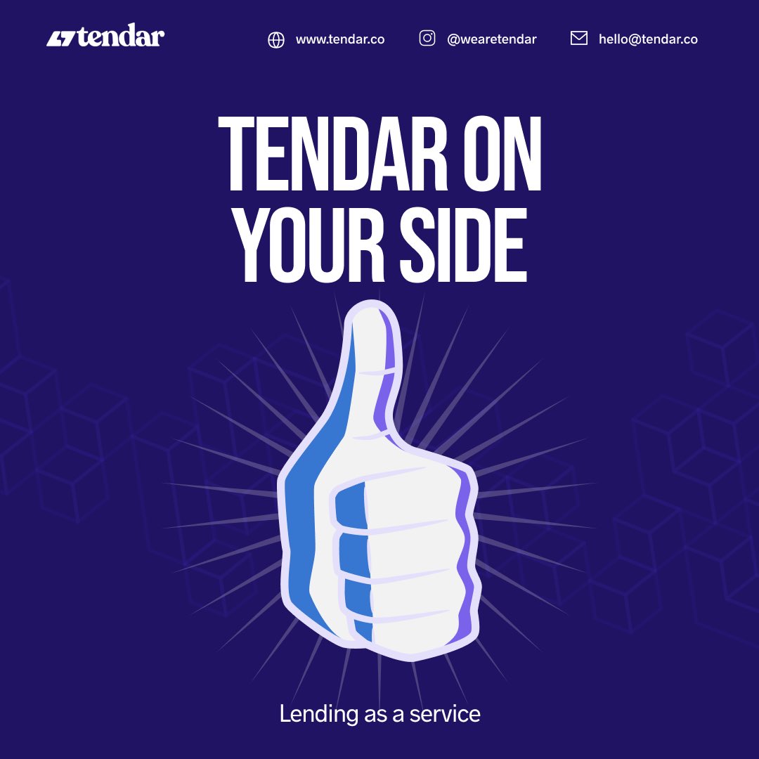 wearetendarr's tweet image. Tendar is always on YOUR side.

#lendingasaservice #lendingapi #lendingsolutions #lendingsoftware