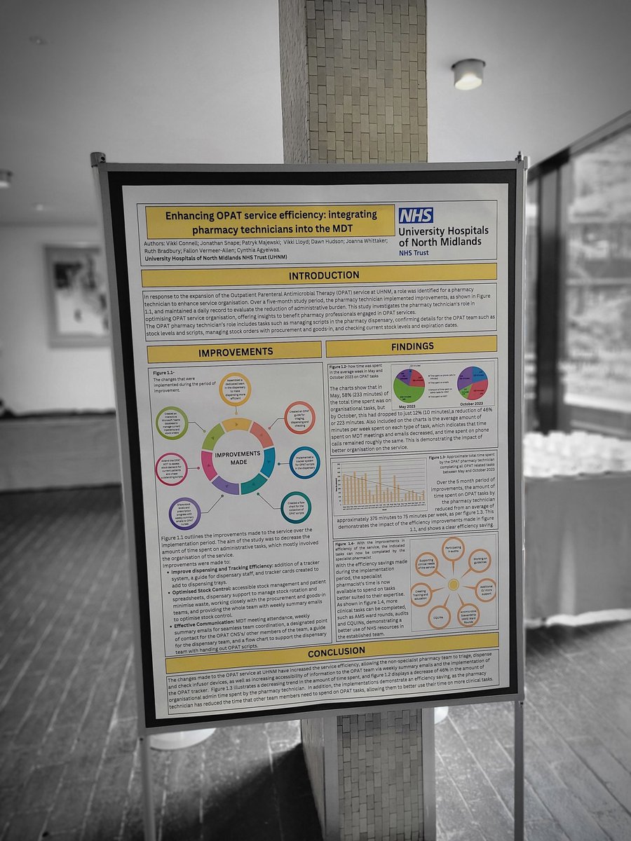 Very proud to see my poster in its finality at the #OPAT2023 #conference and I have had the pleasure of presenting the data to a number of people. Our team has worked so hard over the last few months, helping this come to fruition. 
#academicposter #posterpresentation