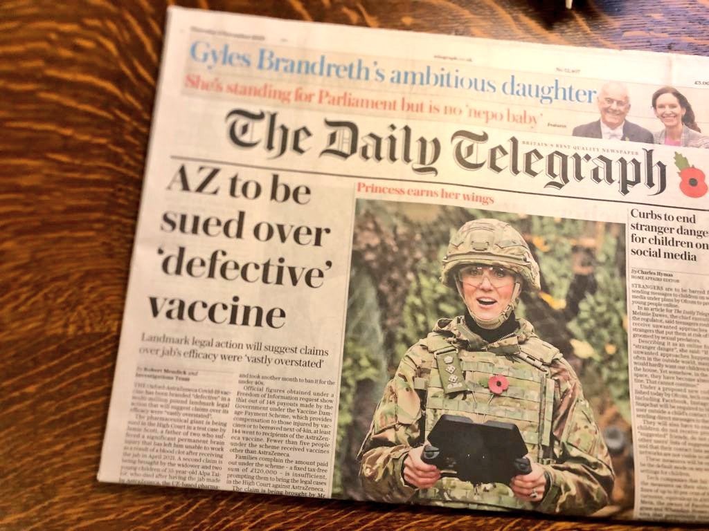 DrAseemMalhotra's tweet image. Soon ‘AZ’ will be replaced by ‘Pfizer’ on the front page of a British newspaper. I hoped this jab would have been suspended far sooner as a chorus of Drs voices around the world have called for a long time now.

In the words of MLK must ‘keep moving forward’ 👊👊👊