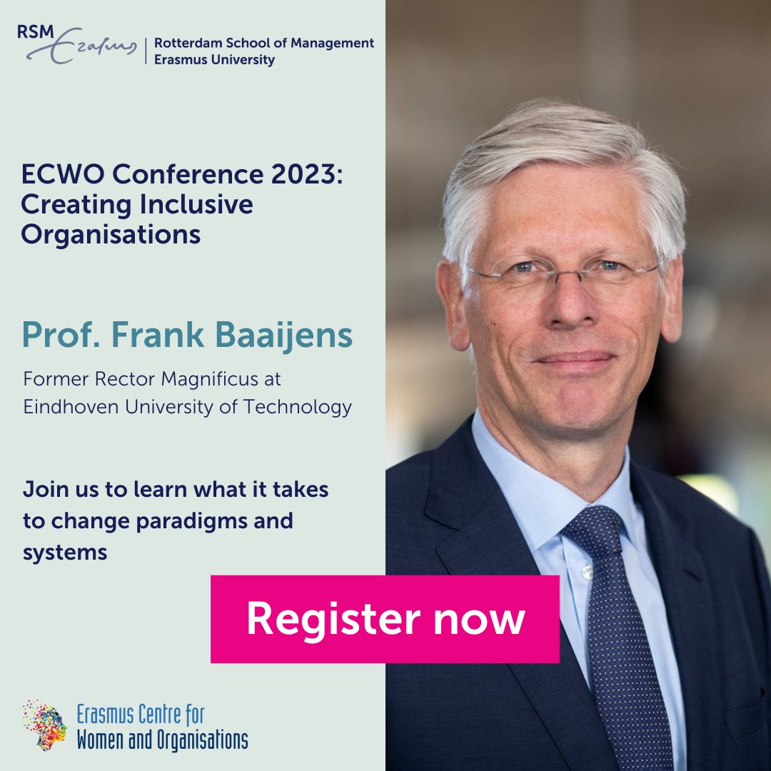 We're looking forward to hearing from keynote speaker, Frank Baaijens, former Rector Magnificus of the Eindhoven University of Technology,  who made international headlines when he took bold steps to close the gender gap at the institution. 

ow.ly/PjCy50Q5R95

#Inclusion