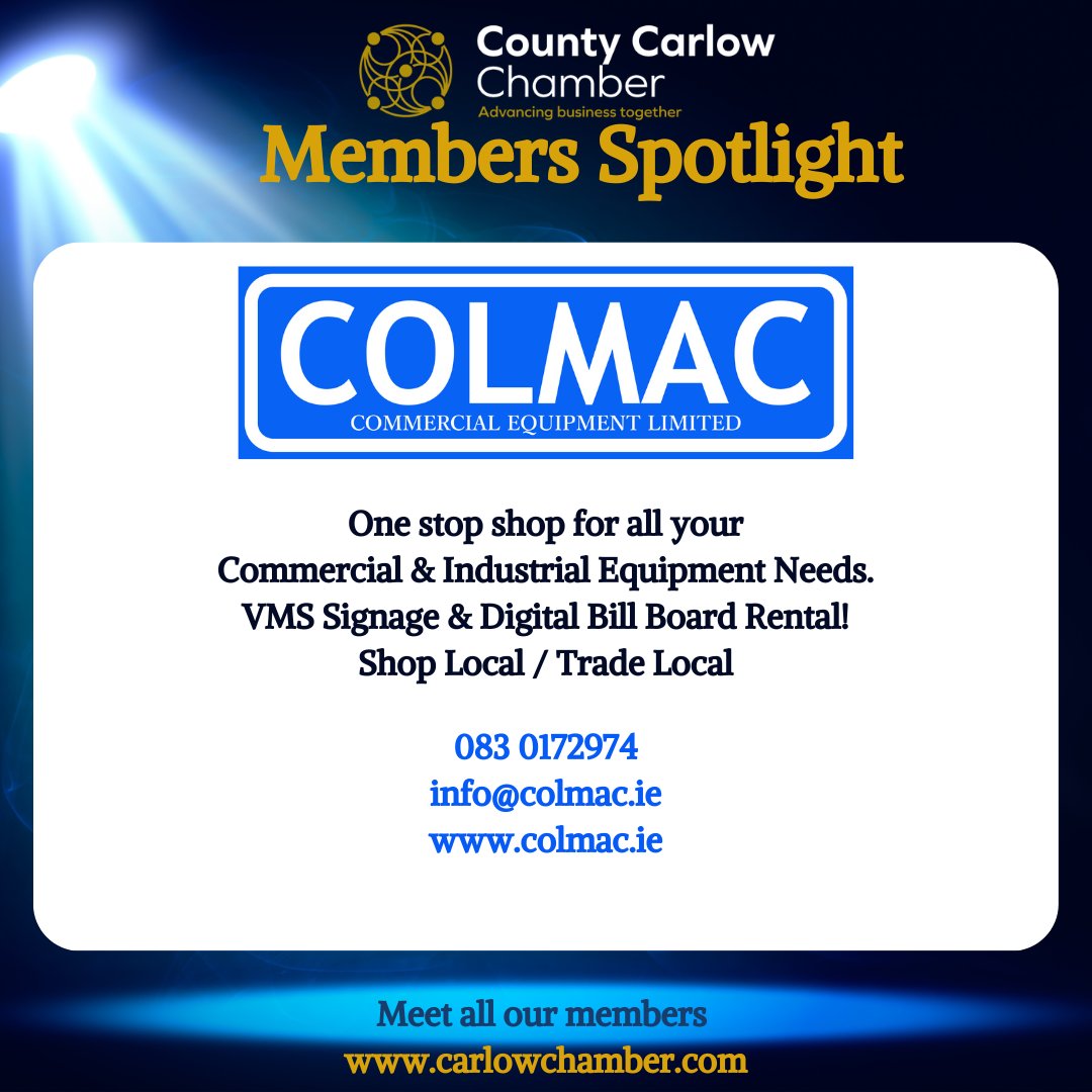 Featuring Colmac Commercial Equitment Ltd this week. Ready to supply all your equipment requirements. colmac.ie